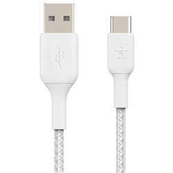 Belkin BoostUp Charge USB-A to USB-C 1m Braided Cable (White)