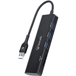 Bonelk Long-Life USB-A to 3 Port Hub and SD Card Reader