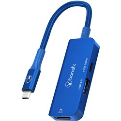 Bonelk Long-Life USB-C 3 in 1 Multiport Hub (Blue)