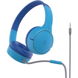 Belkin SOUDNFORM Mini Wired On-Ear Headphones for Kids (Blue)