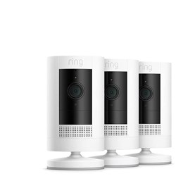 Ring Stick Up Camera Indoor/Outdoor with Battery 3 Pack (White)