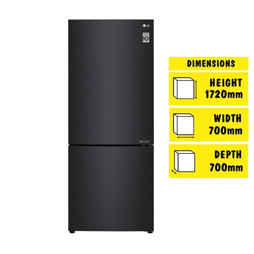 LG GB-455MBL 420L Bottom Mount Fridge (Matte Black)