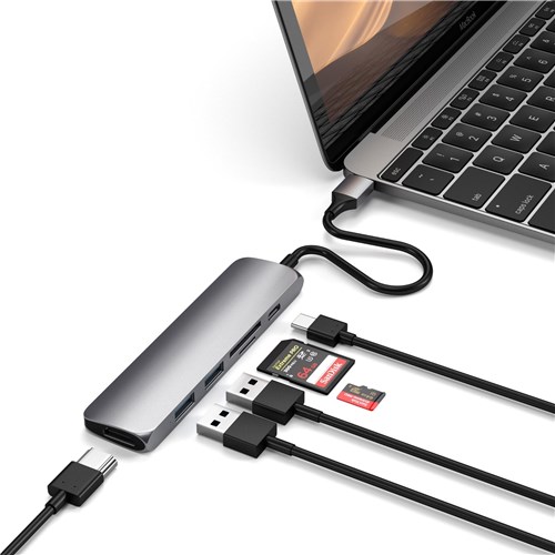 Satechi USB-C Slim Multi-Port Adapter V2 (Space Grey)