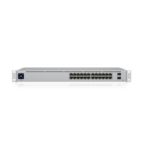 Ubiquiti USW-24-POE UniFi 24 Port Managed Gigabit Switch/16x PoE+ Ports/8x Gigabit Ethernet Ports/2xSFP/95W/Touch Display/Fanless - GEN2