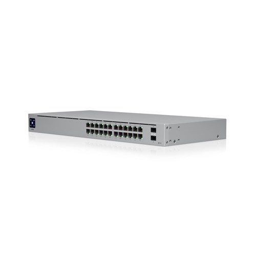 Ubiquiti USW-24-POE UniFi 24 Port Managed Gigabit Switch/16x PoE+ Ports/8x Gigabit Ethernet Ports/2xSFP/95W/Touch Display/Fanless - GEN2