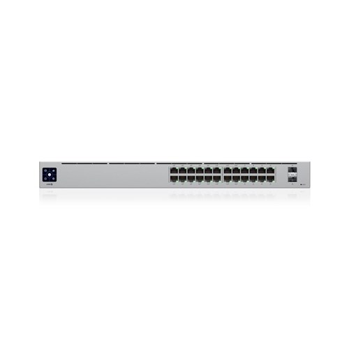 Ubiquiti USW-24-POE UniFi 24 Port Managed Gigabit Switch/16x PoE+ Ports/8x Gigabit Ethernet Ports/2xSFP/95W/Touch Display/Fanless - GEN2