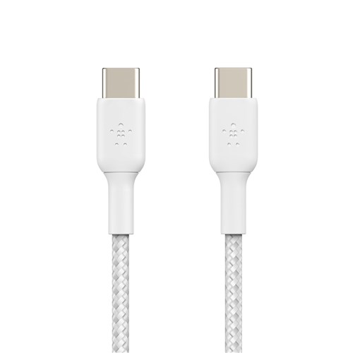 Belkin BoostUp Charge Braided USB-C to USB-C 1M Cable (White)