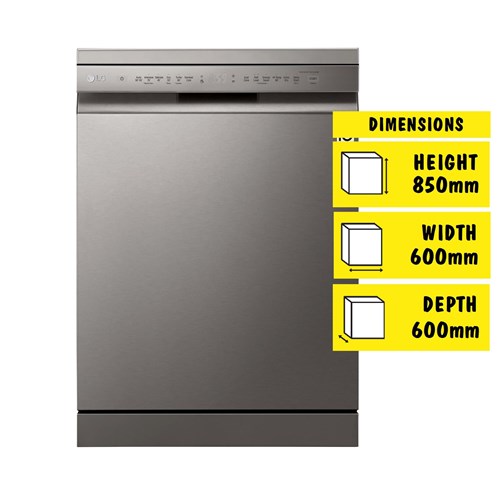 LG XD4B15PS QuadWash 15-Place Setting Freestanding Dishwasher (Platinum Steel)