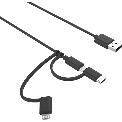 Cygnett Charge & Connect 3-in-1 Cable 1.2m (Black)