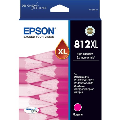 Epson 812XL DURABrite High Capacity Ink Cartridge (Magenta)