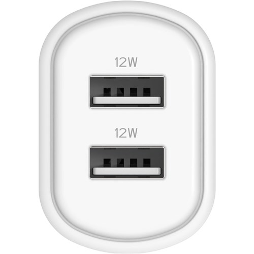 Cygnett PowerPlus 12W Dual Port Wall Charger (White)