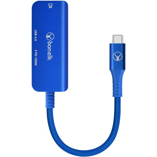 Bonelk Long-Life USB-C 3 in 1 Multiport Hub (Blue)