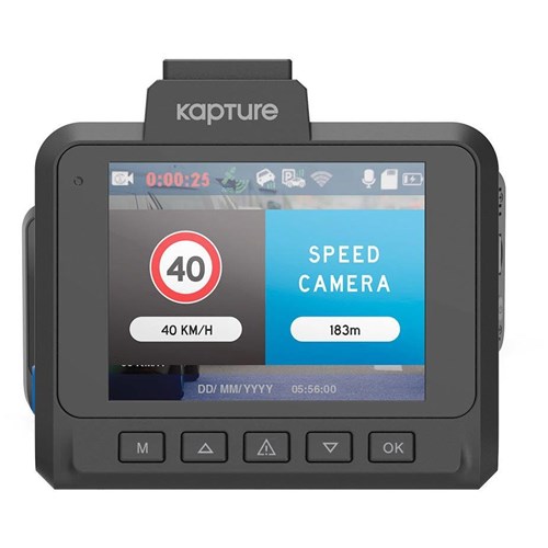 Kapture KPT-1024 FHD Front and Rear Dash Camera with 2.4' Screen Wi-Fi/GPS Logger