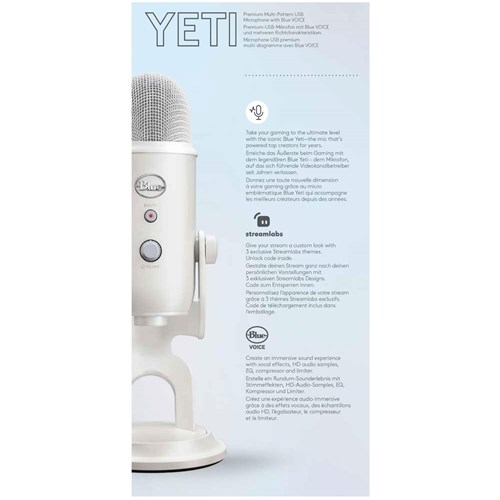 Blue Yeti USB Streaming Microphone (Off White)