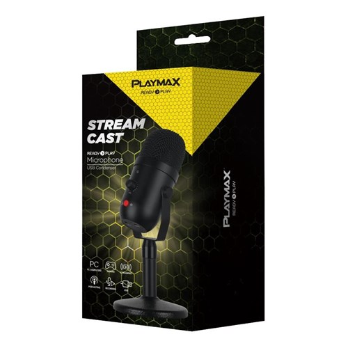 Playmax Streamcast USB Microphone (Black)