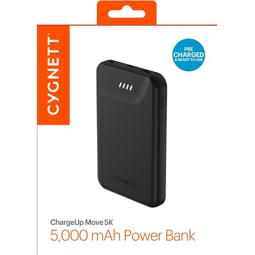 Cygnett ChargeUp Move 5000mAh Power Bank (Black)[Gen2]