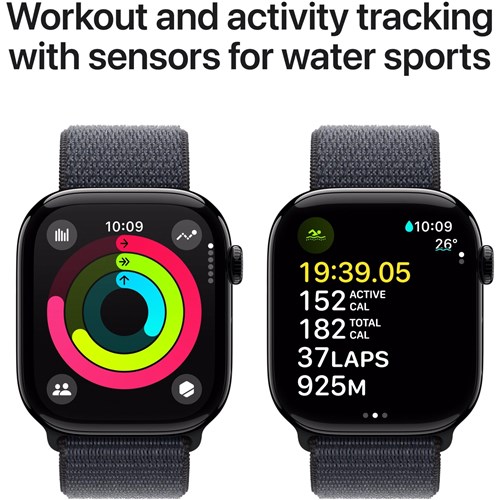 Apple Watch Series 10 46mm Jet Black Aluminium Case GPS Sport Loop [Ink]