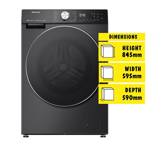 Hisense HWFS1015AB 10kg Series 7 Front Load Washer (Charcoal Black)