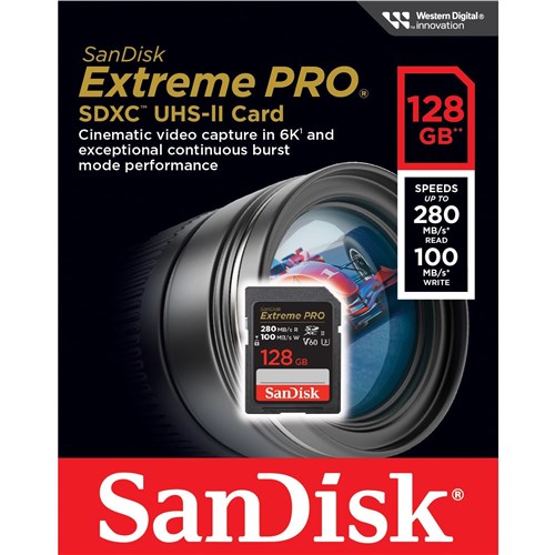 SanDisk Extreme PRO SDXC 128GB 280MB/s UHS-II Memory Card