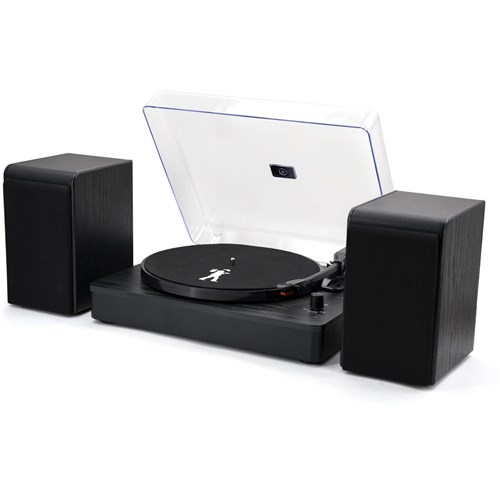 Flea Market Bluetooth Turntable with Bookshelf Speakers (Black)