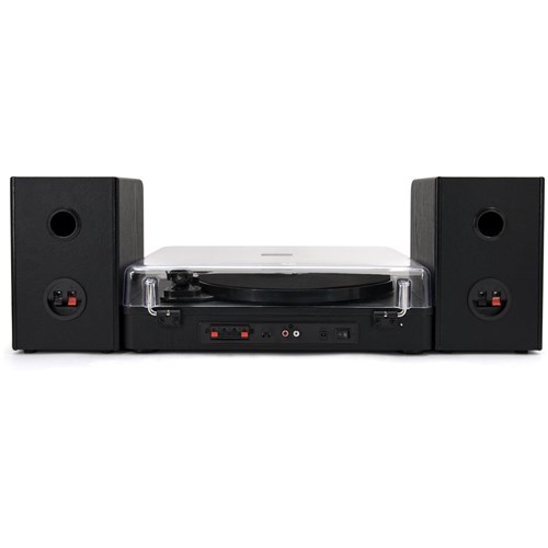 Flea Market Bluetooth Turntable with Bookshelf Speakers (Black)