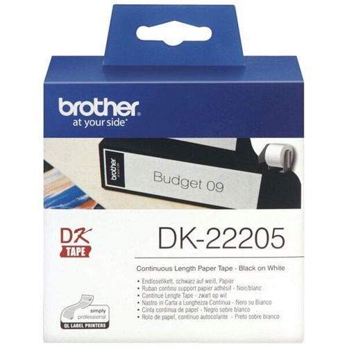 Brother DK22205 White Label Roll 62mm x 30.48mm