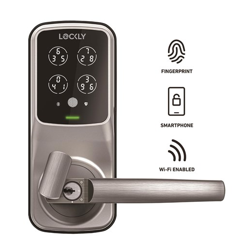 Lockly Secure Pro Latch Edition Door Lock with WiFi Hub (Satin Nickel)