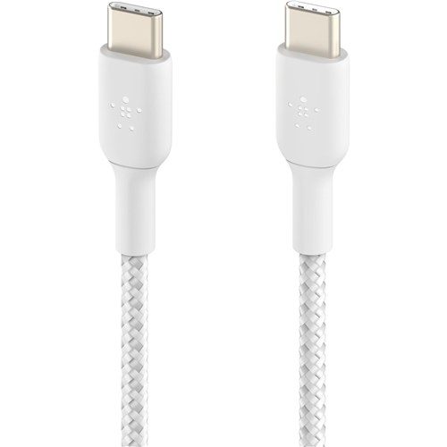 Belkin BoostUp Charge USB-C to USB-C 1m Braided Cable 2 Pack (White)