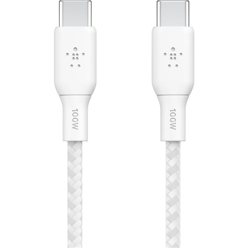 Belkin BoostUp Charge USB-C to USB-C 2m 100W Braided Cable 2 Pack (White)