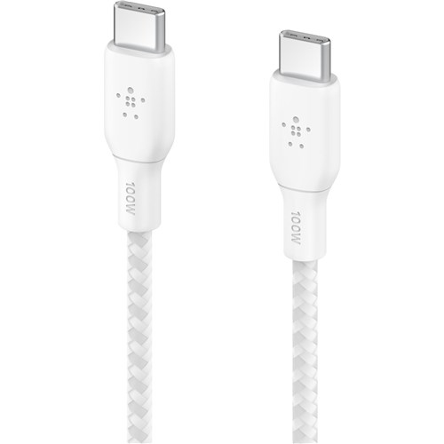 Belkin BoostUp Charge USB-C to USB-C 2m 100W Braided Cable 2 Pack (White)