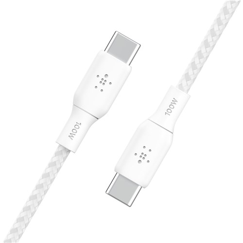 Belkin BoostUp Charge USB-C to USB-C 2m 100W Braided Cable 2 Pack (White)