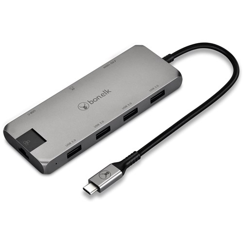 Bonelk Long-Life 8-in-1 Multiport USB-C Hub (Space Grey)