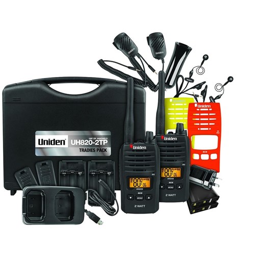 Uniden UH825-2TP 80 Channel 2 Watt UHF Handheld Tradies Pack