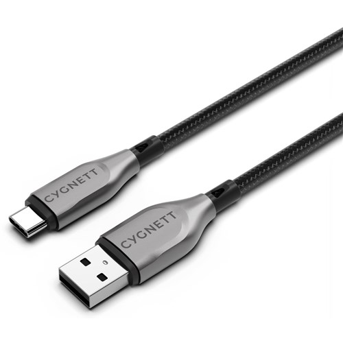 Cygnett Armoured USB-C to USB-A Cable 2M (Black)