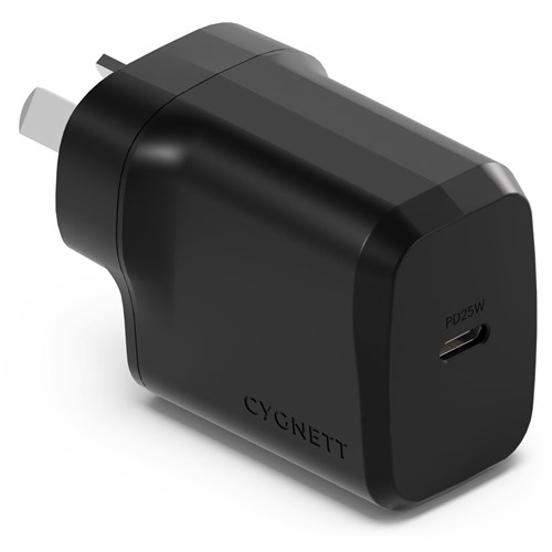 Cygnett Powerplus 25W USB-C Wall Charger (Black)