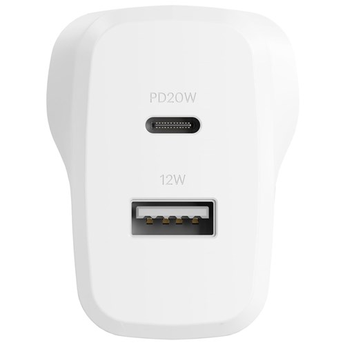 Cygnett Powerplus 32W PD Dual Port Wall Charger (White)