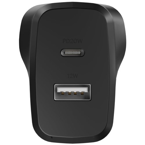 Cygnett Powerplus 32W PD Dual Port Wall Charger (Black)