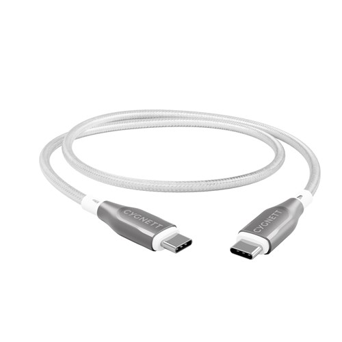 Cygnett Armoured USB-C to USB-C Cable 1M (White)