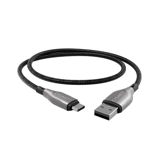 Cygnett Armoured USB-C to USB-A Cable 1M (Black)