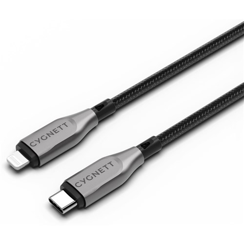 Cygnett Armoured Lightning to USB-C Cable 1M (Black)