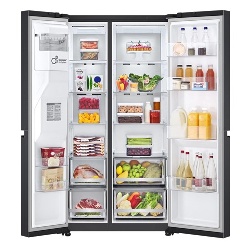 LG GS-L600MBL 635L Side by Side Fridge (Matte Black)