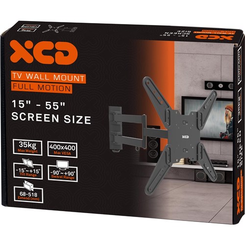 XCD Full Motion TV Wall Mount Small to Medium (15' - 55') V2