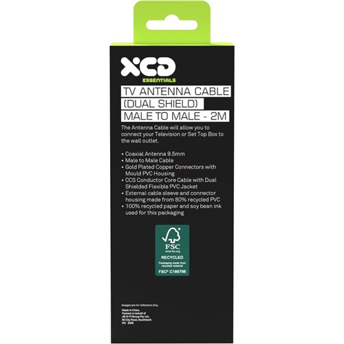 XCD Essentials Antenna Cable Dual Shield 2m V2