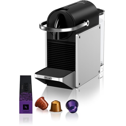 De'Longhi Pixie Nespresso Capsule Coffee Machine (Silver & Aeroccino3)