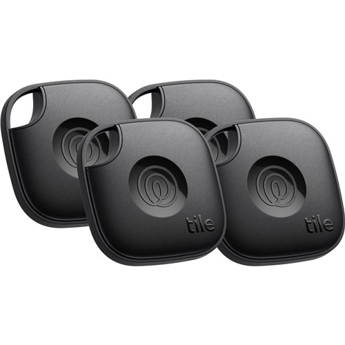 Tile Mate Bluetooth Tracker 4 Pack (Black) [2024]