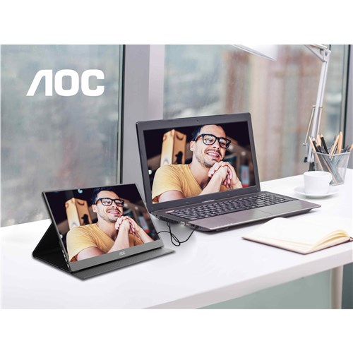 AOC 16T10 15.6' FHD IPS USB-C HDMI Portable Monitor