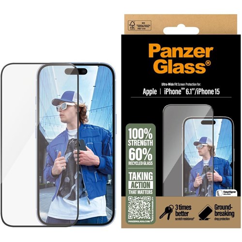 PanzerGlass UltraWide Fit Screen Protector for iPhone 16